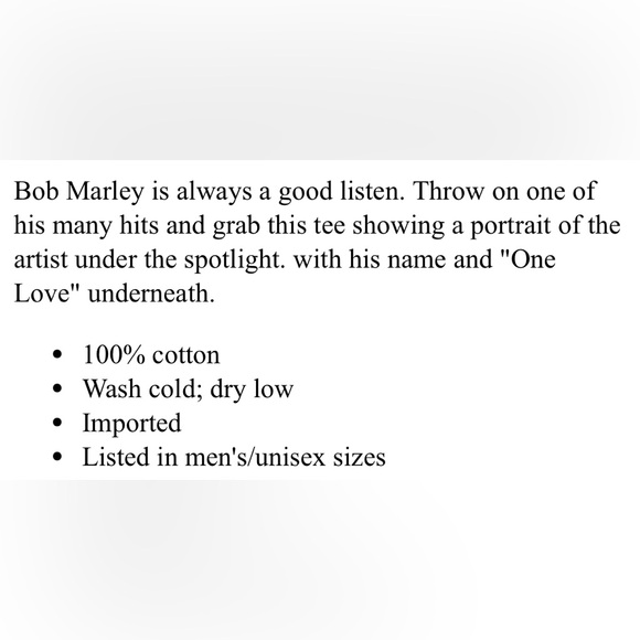 New “Bob Marley. One Love” Graphic Tee - Picture 2 of 2